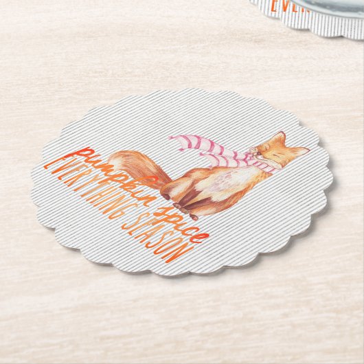 Pumpkin Gewürzsaison sitzender Fuchs Untersetzer (angewinkelt)