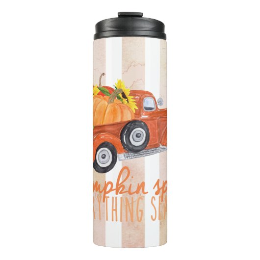 Pumpkin Gewürzsaison Vintager LKW Thermosbecher (Vorderseite)