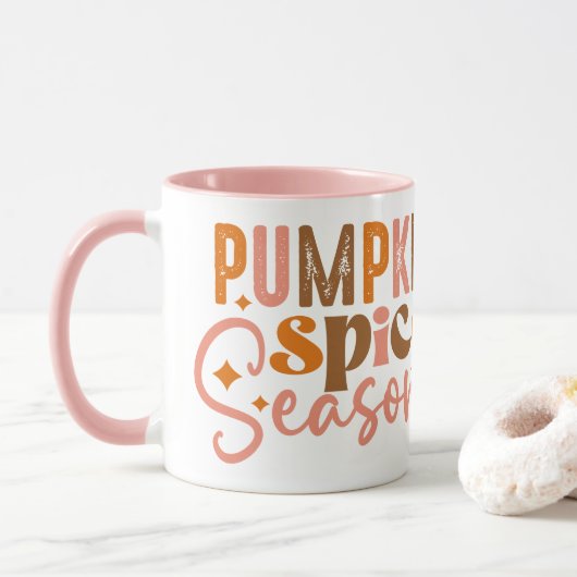 Pumpkin Gewürzsaison Zwei-Tonen-Kaffee-Tasse Tasse (Mit Donut)