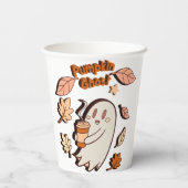 Pumpkin Ghost Autumn Latte Pappbecher (Rückseite)