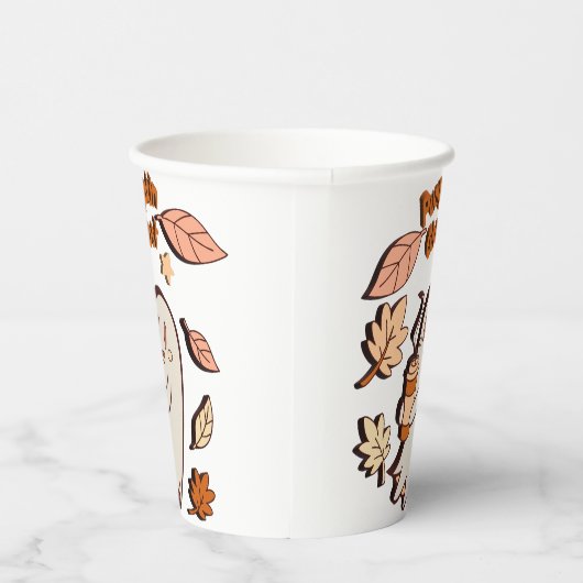 Pumpkin Ghost Autumn Latte Pappbecher (Rechts)