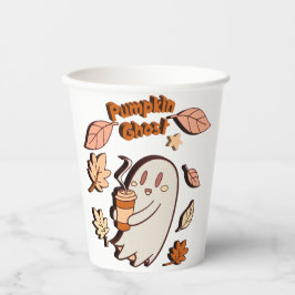 Pumpkin Ghost Autumn Latte Pappbecher