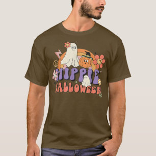 Pumpkin Ghost Boo 60er 70er Hippie Halloween Groov T-Shirt