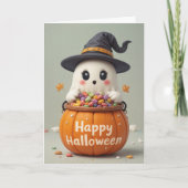 Pumpkin Ghost Halloween Sweet Ghosted Grüße Karte (Vorderseite)