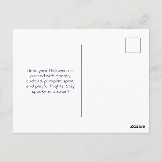 Pumpkin Ghost Halloween Sweet Ghosted Grüße Postkarte (Rückseite)