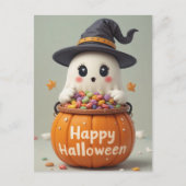 Pumpkin Ghost Halloween Sweet Ghosted Grüße Postkarte (Vorderseite)