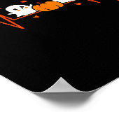 Pumpkin Ghost Heartbeat Ekg Halloween Ecg Tech Car Poster (Ecke)