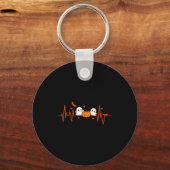 Pumpkin Ghost Heartbeat Ekg Halloween Ecg Tech Car Schlüsselanhänger (Vorderseite)
