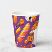 Pumpkin Ghost Pattern Niedlich Halloween Pappbecher (Vorderseite)