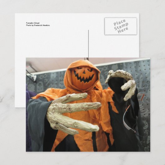 Pumpkin Ghost Postkarte (Vorne/Hinten)
