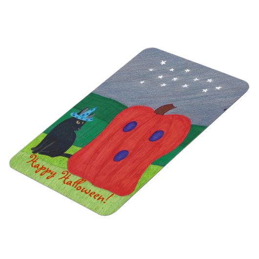 Pumpkin Ghost und Wizard Cat Halloween Magnete (Linke Seite)