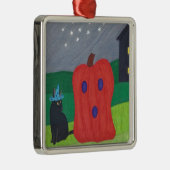 Pumpkin Ghost und Wizard Cat Halloween Ornamente (Rechts)