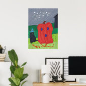 Pumpkin Ghost und Wizard Cat Halloween Posters Poster (Heimbüro)
