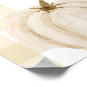 Pumpkin Gingham Baby Dusche Willkommen Poster (Ecke)