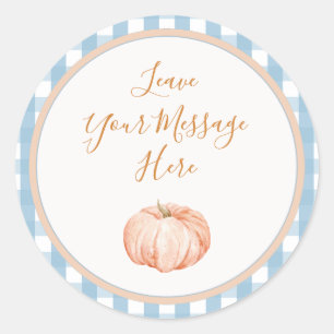 Pumpkin Gingham Birthday Liebe Ihre Nachricht hier Runder Aufkleber