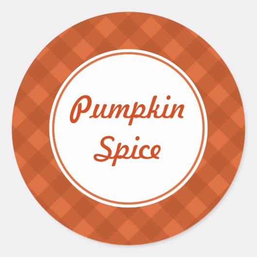 Pumpkin Gingham Sticker (Vorderseite)