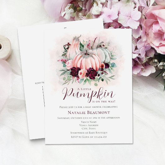 Pumpkin Girl Baby Shower Einladungspostkarte