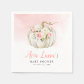 Pumpkin Girl Babydusche Personalisiert Napkins Serviette (Vorderseite)