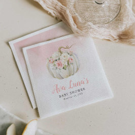 Pumpkin Girl Babydusche Personalisiert Napkins Serviette