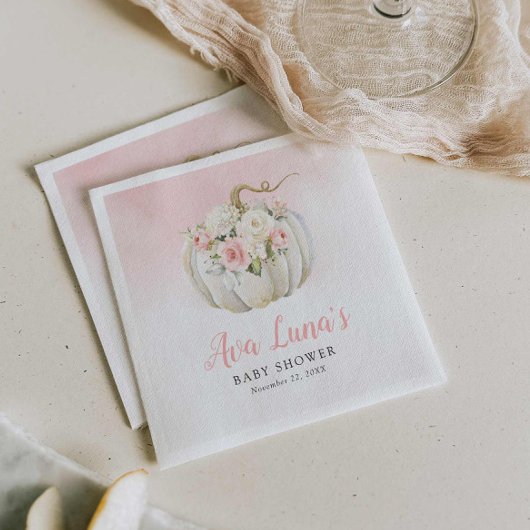 Pumpkin Girl Babydusche Personalisiert Napkins Serviette