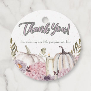 Pumpkin Girl Pink Baby Shower Circle Vielen Dank Geschenkanhänger
