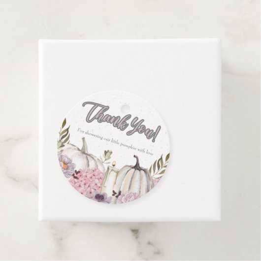 Pumpkin Girl Pink Baby Shower Circle Vielen Dank Geschenkanhänger (Beispiel)