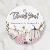 Pumpkin Girl Pink Baby Shower Circle Vielen Dank Geschenkanhänger (Vorderseite)