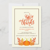 Pumpkin Give Danke Erntedank Dinner Party Einladung (Vorderseite)
