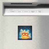 Pumpkin Glow Ghost Partys Watercolor Magnet (In Situ (Geschirrspüler))
