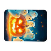 Pumpkin Glow Ghost Partys Watercolor Magnet (Horizontal)