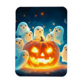 Pumpkin Glow Ghost Partys Watercolor Magnet (Vertikal)