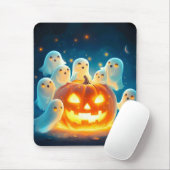 Pumpkin Glow Ghost Partys Watercolor Mousepad (Mit Mouse)