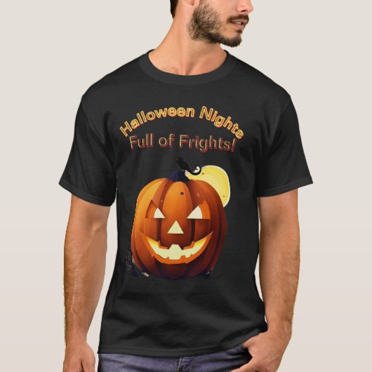 Pumpkin Glow Halloween-Nächte, voll von FRI T-Shirt (Vorderseite)