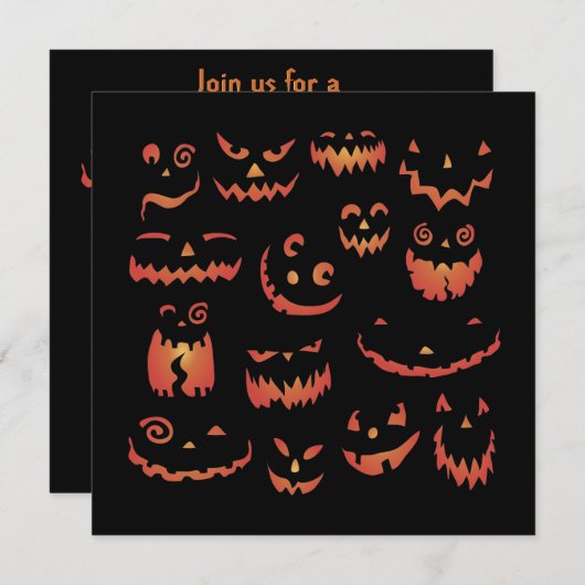 Pumpkin glühende Halloween-Party-Einladungen Einladung (Vorne/Hinten)