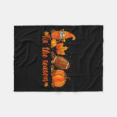 Pumpkin Gnome Football Tis The Season Fall Thanksg Fleecedecke (Vorderseite (Horizontal))