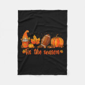 Pumpkin Gnome Football Tis The Season Fall Thanksg Fleecedecke (Vorderseite)