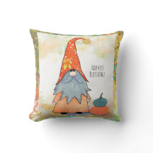 Pumpkin Gnome Throw Kissen