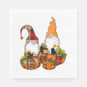 Pumpkin Gnomes Herbst Niedliches Halloween Serviette (Vorderseite)