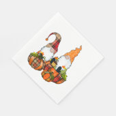 Pumpkin Gnomes Herbst Niedliches Halloween Serviette (Ecke)