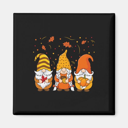 Pumpkin Gnomes Herbst Niedliches Halloween Thanksg Magnet (Vorne)