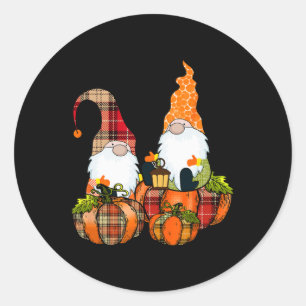 Pumpkin Gnomes Herbst Niedliches Halloween Thanksg Runder Aufkleber