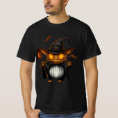 Pumpkin Goblin Wizard Halloween Art T-Shirt (Vorderseite)