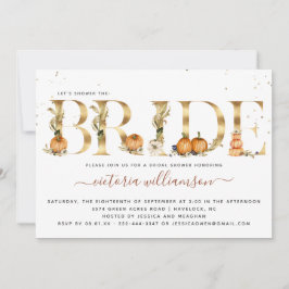 Pumpkin Gold Elegante Herbstwoche Brautparty Einladung