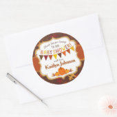 Pumpkin Gold Glitzer Herbstoak Blätter Kinderdusch Runder Aufkleber (Umschlag)