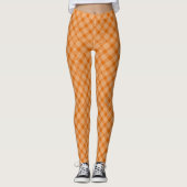 "Pumpkin Gold Karos" Fun Fall Yoga Pants Leggings (Vorderseite)