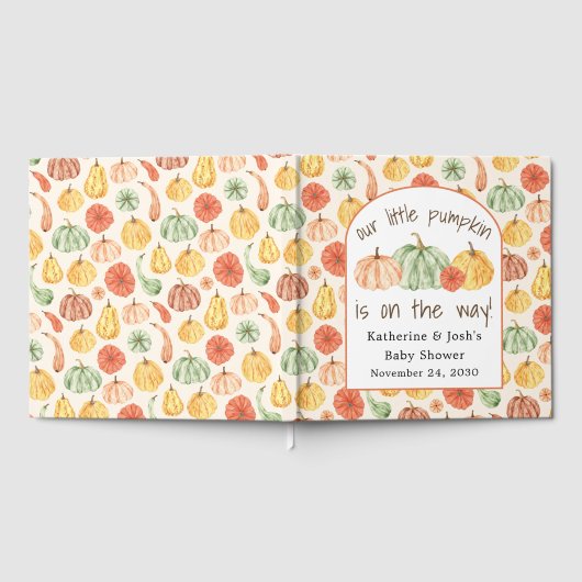 Pumpkin Gourd Autumn Baby Shower Gästebuch (Voll)