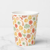 Pumpkin Gourd Autumn Baby Shower Pappbecher (Rückseite)