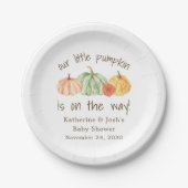 Pumpkin Gourd Autumn Baby Shower Pappteller (Vorderseite)