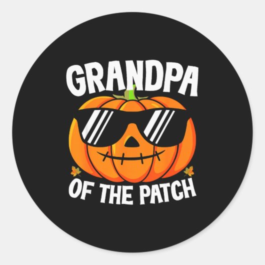 Pumpkin Grandpa Of The Patch Halloween Family Matc Runder Aufkleber (Vorderseite)