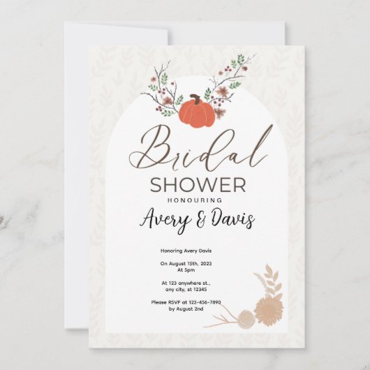 Pumpkin Grass Brautparty Einladung (Vorderseite)